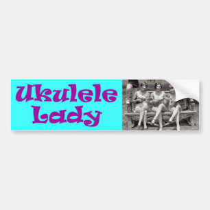 Pegatina Para Coche Señora del Ukulele
