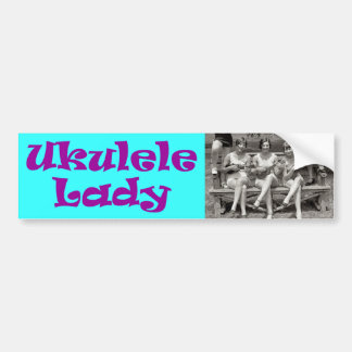 Pegatina Para Coche Señora del Ukulele