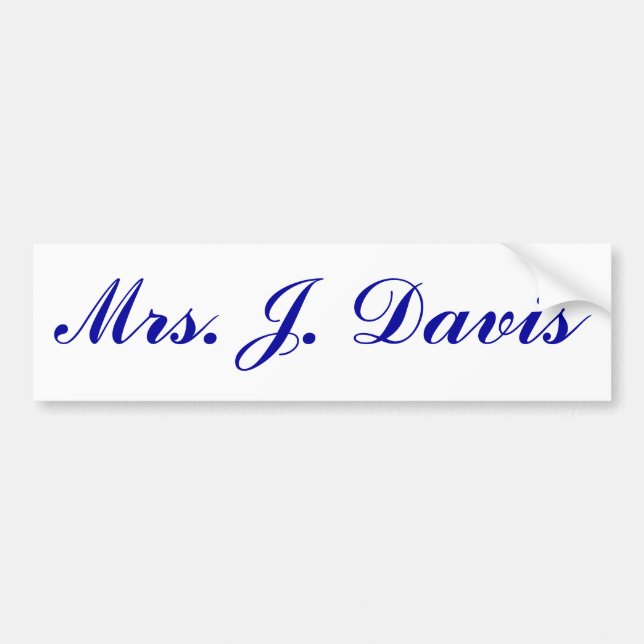 Pegatina Para Coche Señora J. Davis (Frente)