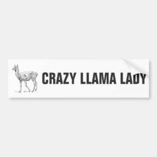 Pegatina Para Coche Señora loca de la llama