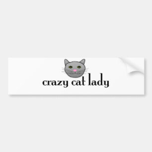 Pegatina Para Coche Señora loca del gato