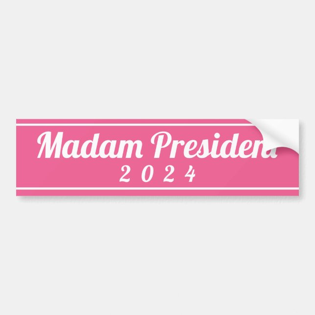 Pegatina Para Coche Señora Presidenta Harris, elección de 2024 (Frente)