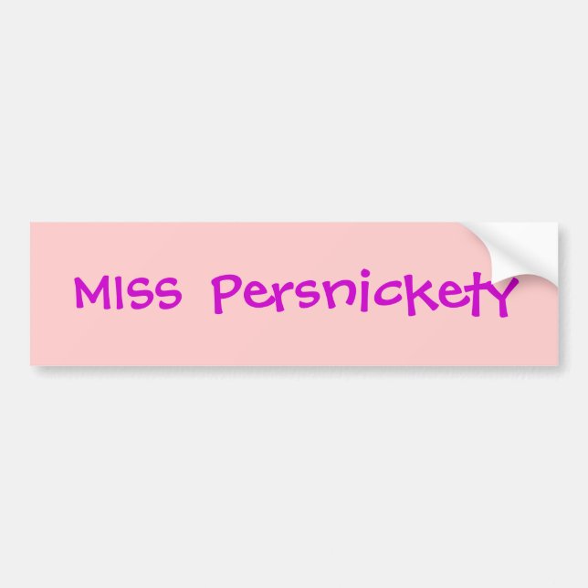 Pegatina Para Coche Señorita Persnickety Bumper Sticker (Frente)
