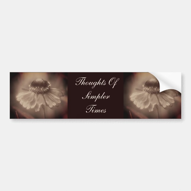 Pegatina Para Coche Sepia Zinnia Flower Simpler Times  (Frente)