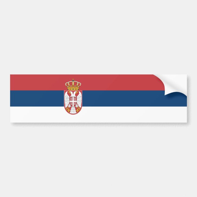 Pegatina Para Coche Serbia Flag (Frente)