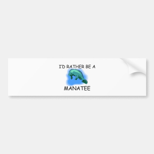 Pegatina Para Coche Sería bastante un Manatee (Frente)