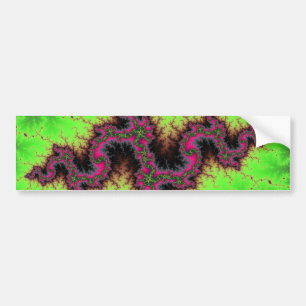 Pegatina Para Coche Serpiente del fractal - el rosa, el fucsia y el