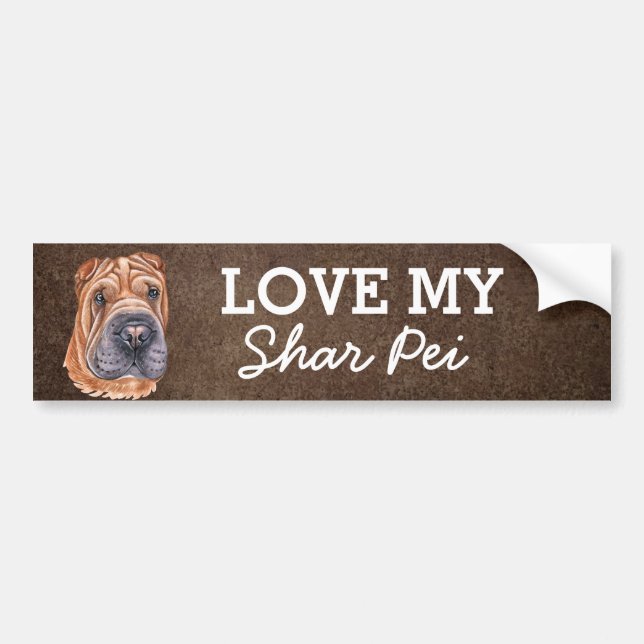 Pegatina Para Coche Shar Pei Bumper Sticker (Frente)
