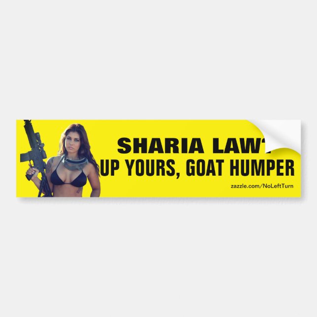 Pegatina Para Coche Sharia Law? Up Yours, Goat Humper (Frente)