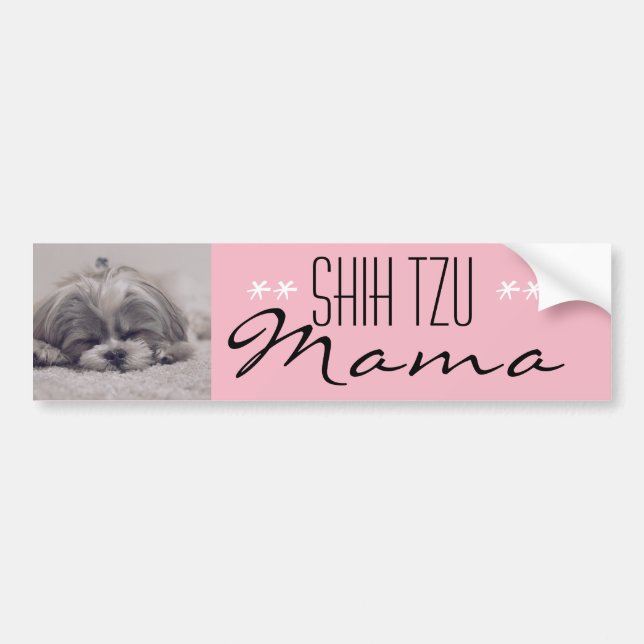 Pegatina Para Coche Shih Tzu Mama Bumper Sticker para mamás de perro (Frente)