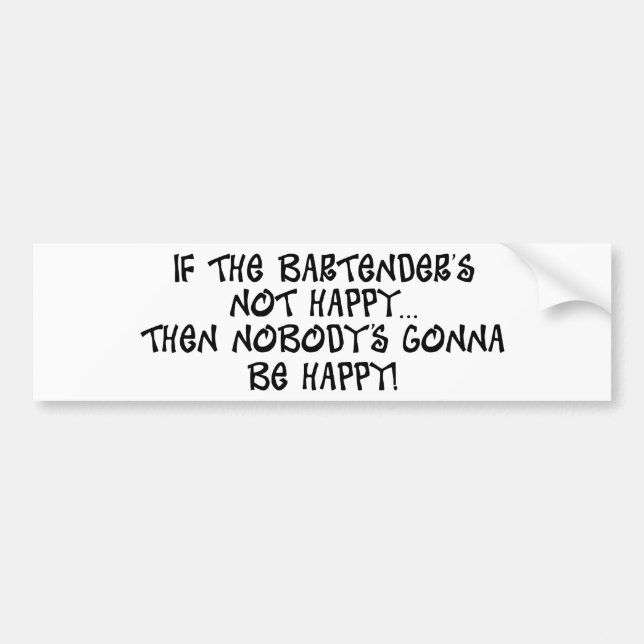 Pegatina Para Coche Si el camarero no feliz (Frente)