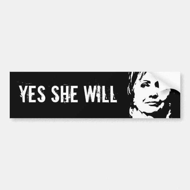 PEGATINA PARA COCHE SÍ, ELLA SE MORIRÁ MÁS. (Frente)