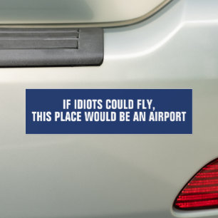 Pegatina Para Coche SI LOS IDIOTAS PUDIERAN VOLAR dicho divertido