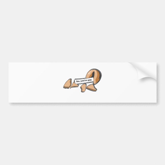 Pegatina Para Coche SÍ, USTED es GALLETA DE LA SUERTE GAY (Frente)