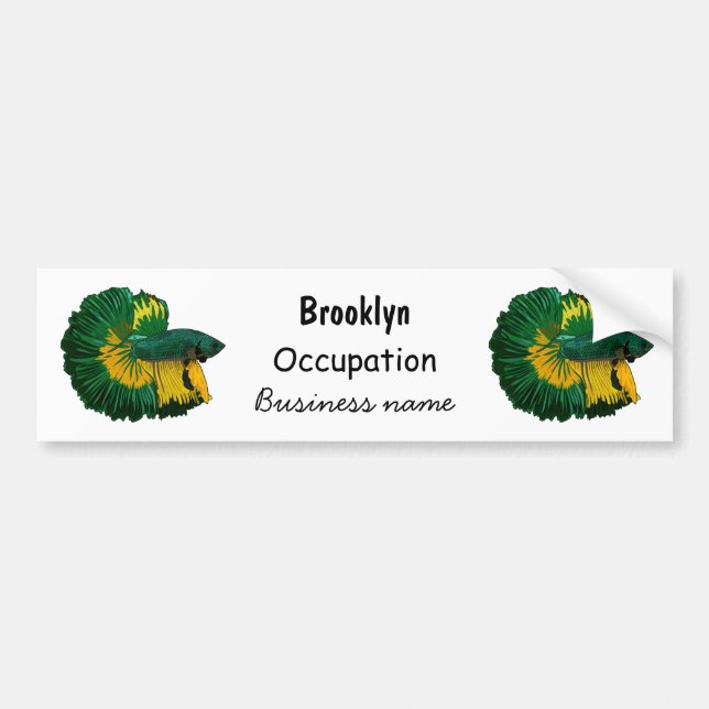 Pegatina Para Coche Siamese fighting fish cartoon illustration (Frente)