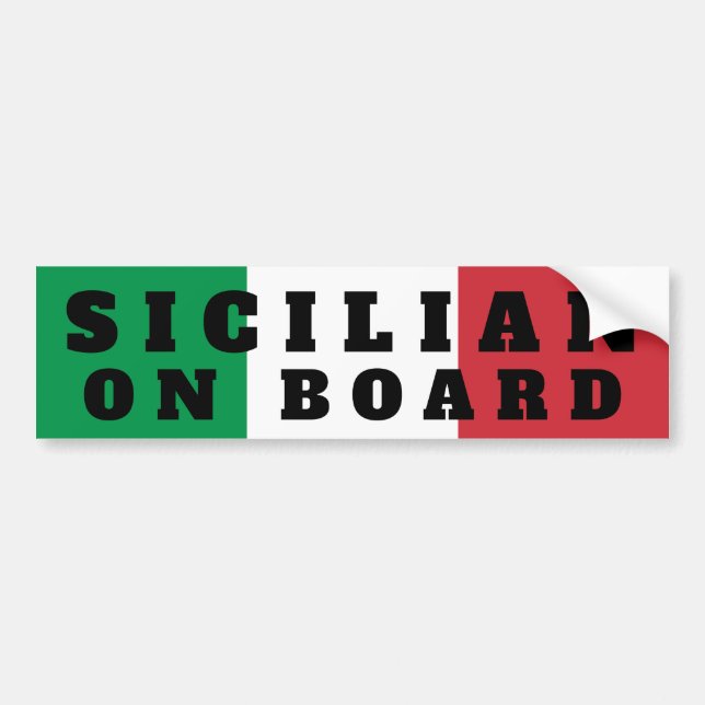 Pegatina Para Coche Sicilian On Board Bumper Sticker (Frente)