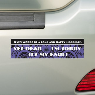 Pegatina Para Coche Siete palabras para un matrimonio largo y feliz