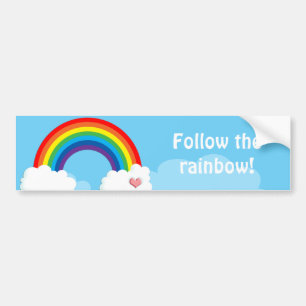 Pegatina Para Coche Siga el bumpersticker del arco iris