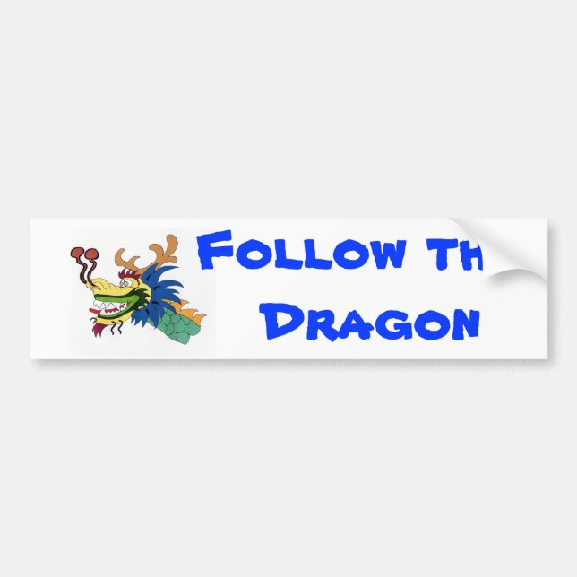 Pegatina Para Coche Siga el dragón (Frente)