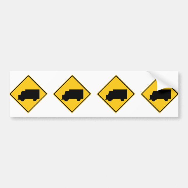 Pegatina Para Coche Signo de advertencia de camiones de carretera (Frente)