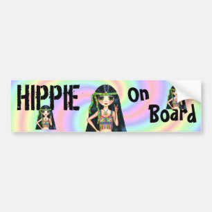 Pegatina Para Coche Signo de la paz enrrollado del polluelo del Hippie