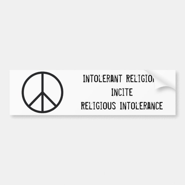 Pegatina Para Coche Signo de la paz, ReligionsInciteReligious (Frente)
