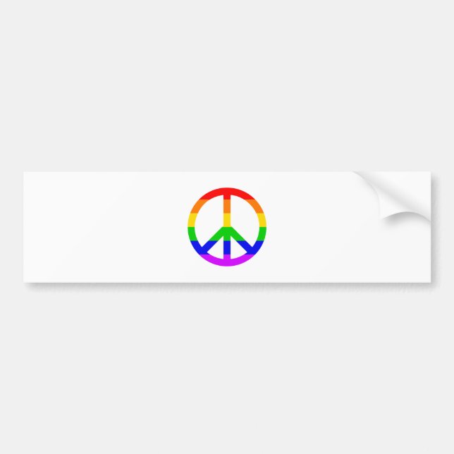 Pegatina Para Coche Signo de paz arcoiris (Frente)