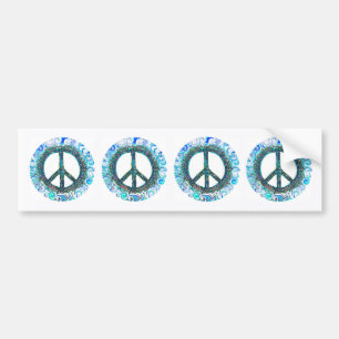 Pegatina Para Coche Signo de paz con olas azules