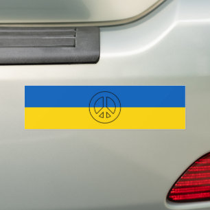 Pegatina Para Coche Signo de paz de bandera ucraniana