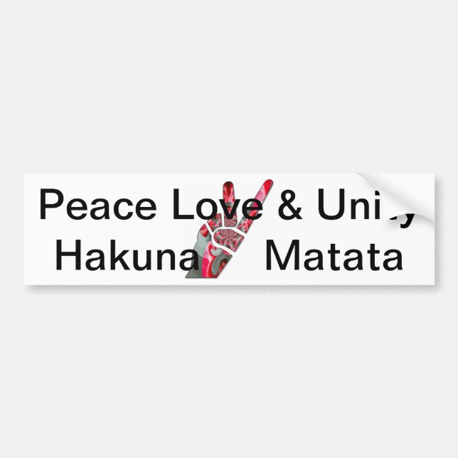 Pegatina Para Coche Signo de paz de mano (Frente)