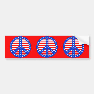 Pegatina Para Coche Signo de paz Estrellas y franjas