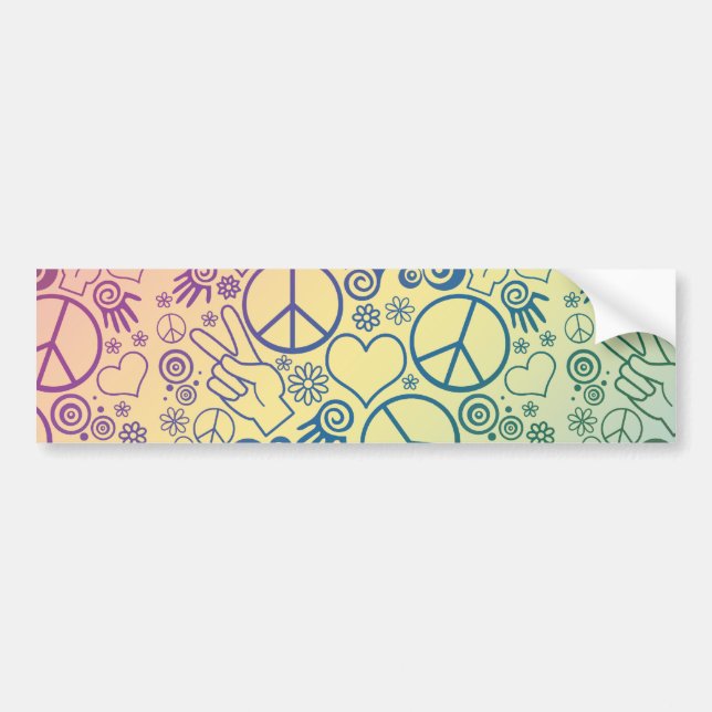 Pegatina Para Coche Signo de paz símbolo arcoiris (Frente)