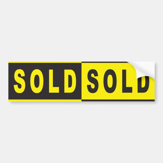 Pegatina Para Coche signo de venta amarillo negro (Frente)