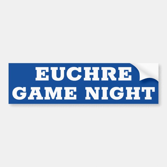 Pegatina Para Coche Signo/pegatina permitido de EUCHRE GAME NIGHT (Frente)