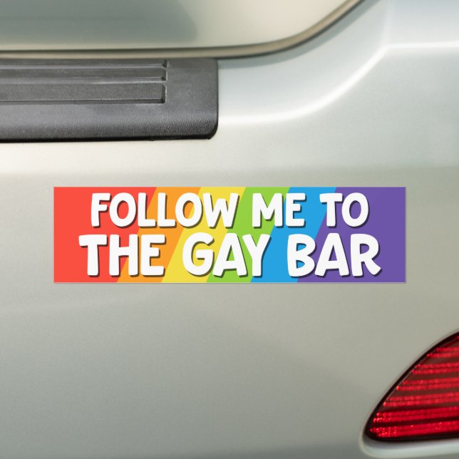 Pegatina Para Coche Sígueme Al Orgullo LGBT De Gay Bar (en coche)