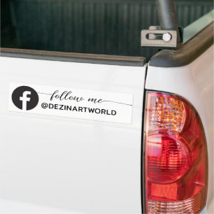 Pegatina Para Coche Sígueme en Facebook Página de Redes Sociales Blanc