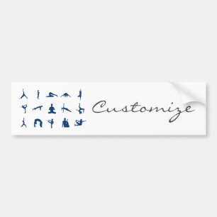 Pegatina Para Coche Silhouette Yoga Poses Thunder_Cove
