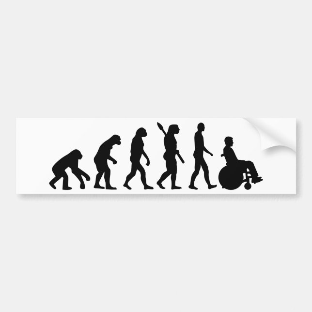 Pegatina Para Coche Silla de ruedas de la evolución handicaped (Frente)
