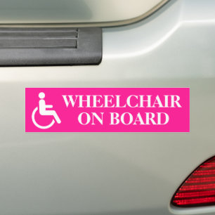 Pegatina Para Coche Silla de ruedas rosa – Conciencia sobre accesibili