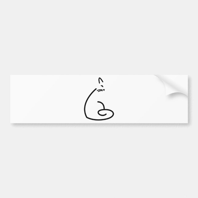 Pegatina Para Coche Silueta artística del gato de Swirly (Frente)