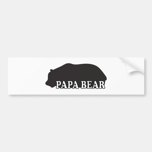 Pegatina Para Coche Silueta del oso de la papá (Frente)