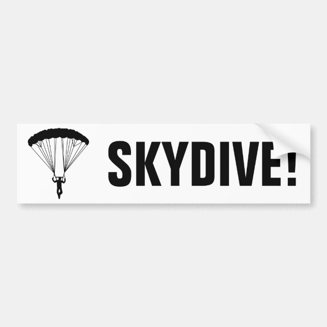 Pegatina Para Coche silueta del skydiver (Frente)