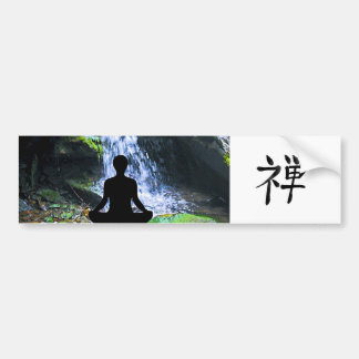 Pegatina Para Coche Silueta Meditating por la cascada