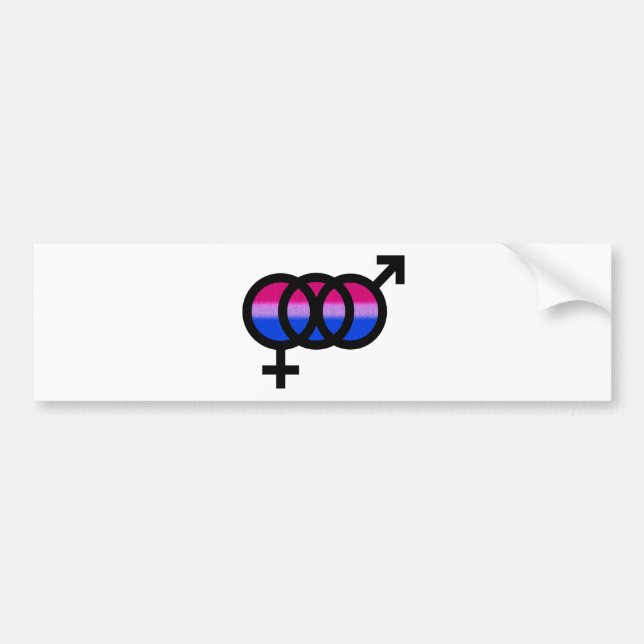 Pegatina Para Coche Símbolo bisexual (Frente)
