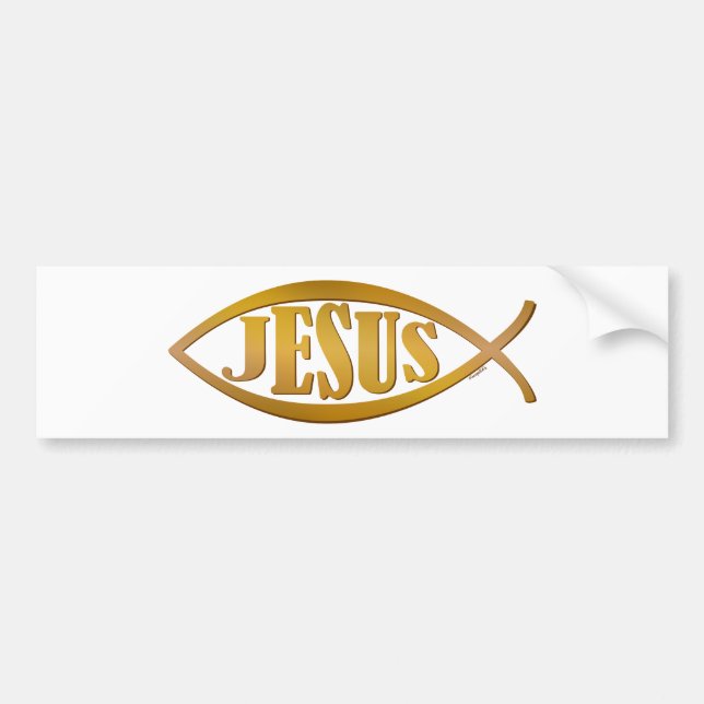 Pegatina Para Coche Símbolo de Jesús y de los pescados (Frente)
