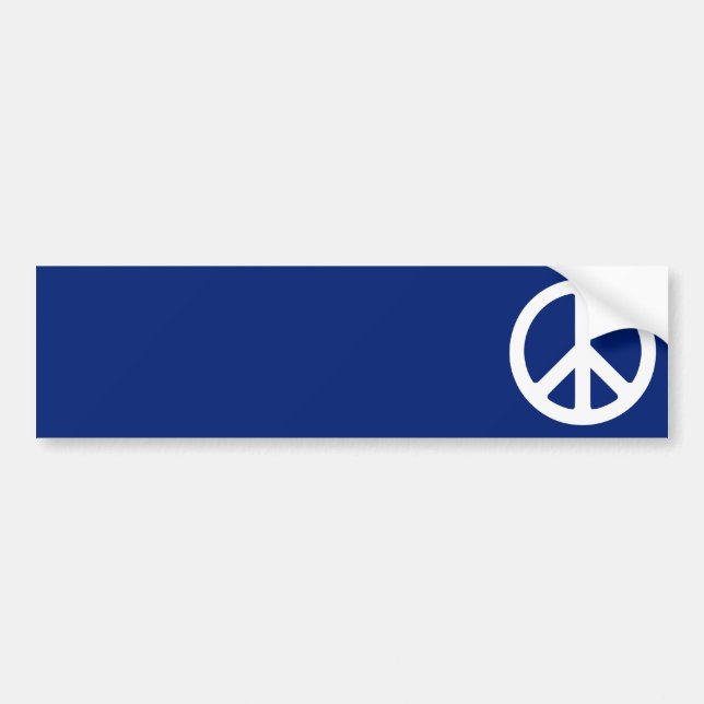 Pegatina Para Coche Símbolo de paz azul y blanco (Frente)