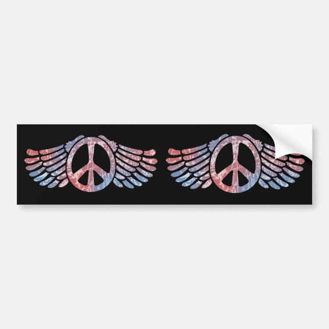 Pegatina Para Coche Símbolo de paz con alas (Frente)