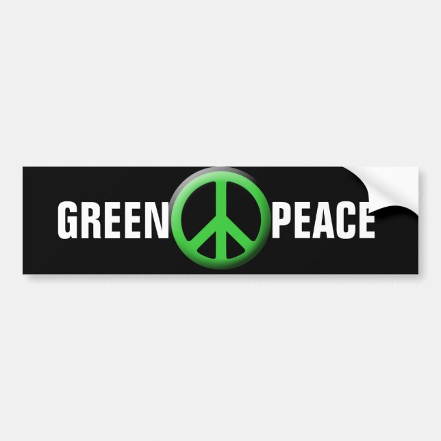Pegatina Para Coche Símbolo de paz verde (Frente)