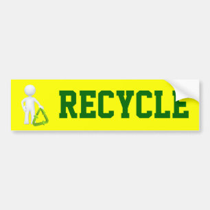 Pegatina Para Coche Símbolo de reciclaje verde y hombre