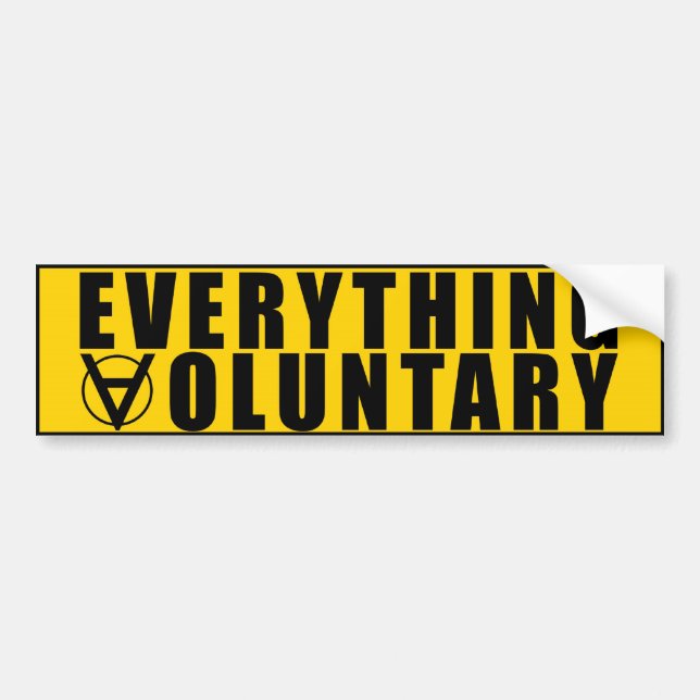 Pegatina Para Coche Símbolo de Voluntaryist - todo voluntario (Frente)